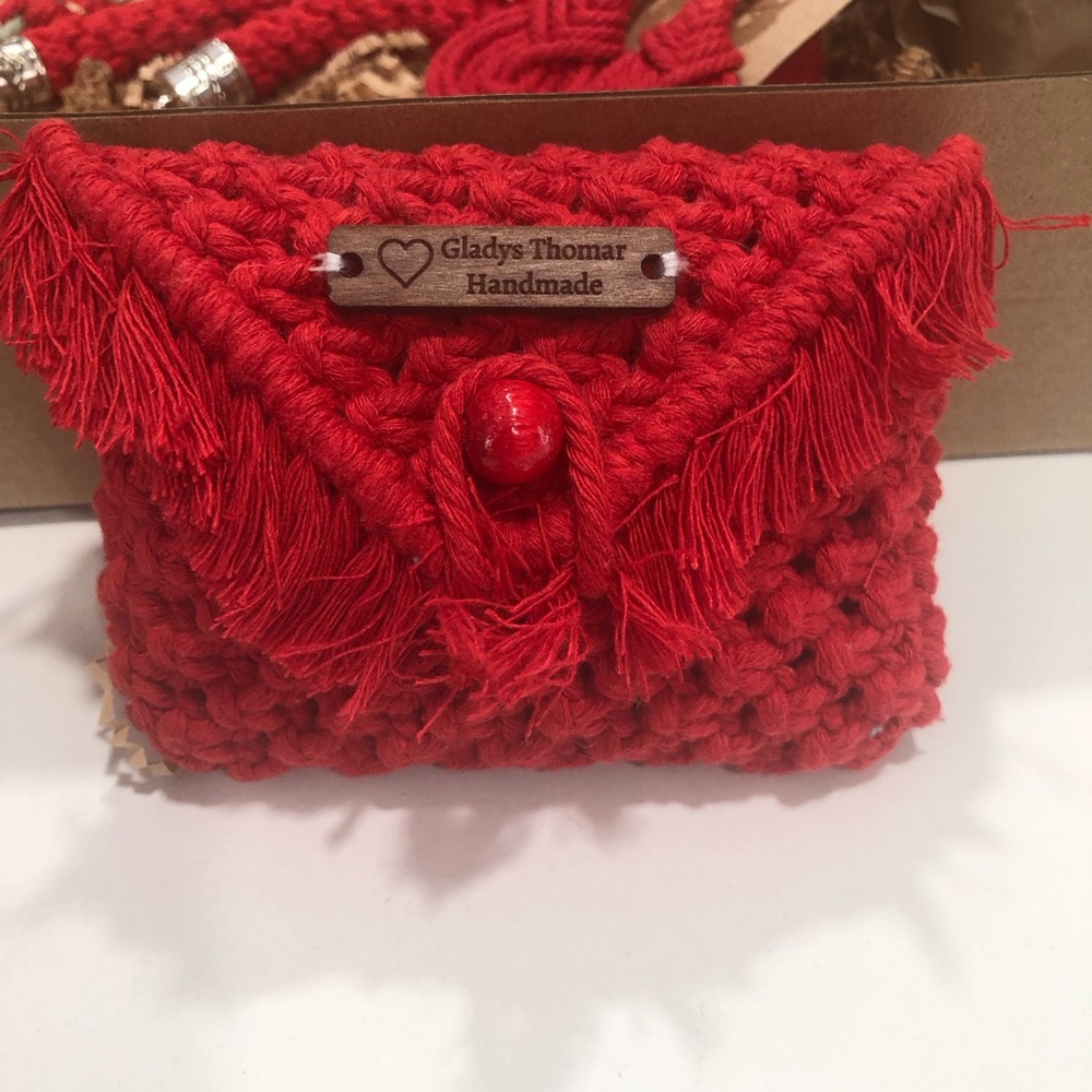 ♥️Handmade Red macrame box♥️ - Picture 3 of 9